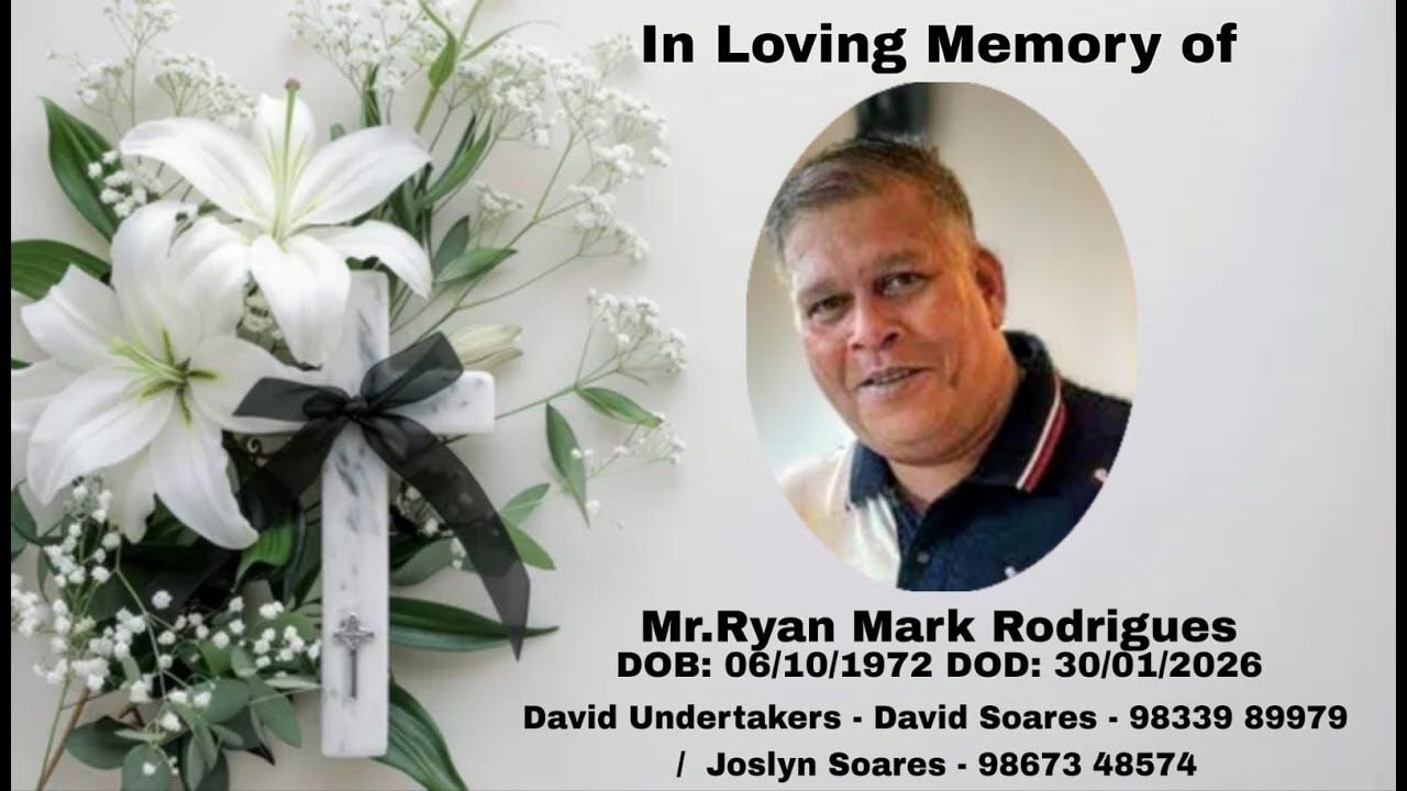 Funeral services of Mr. Ryan Mark Rodrigues at St. John The Baptist Church, Thane