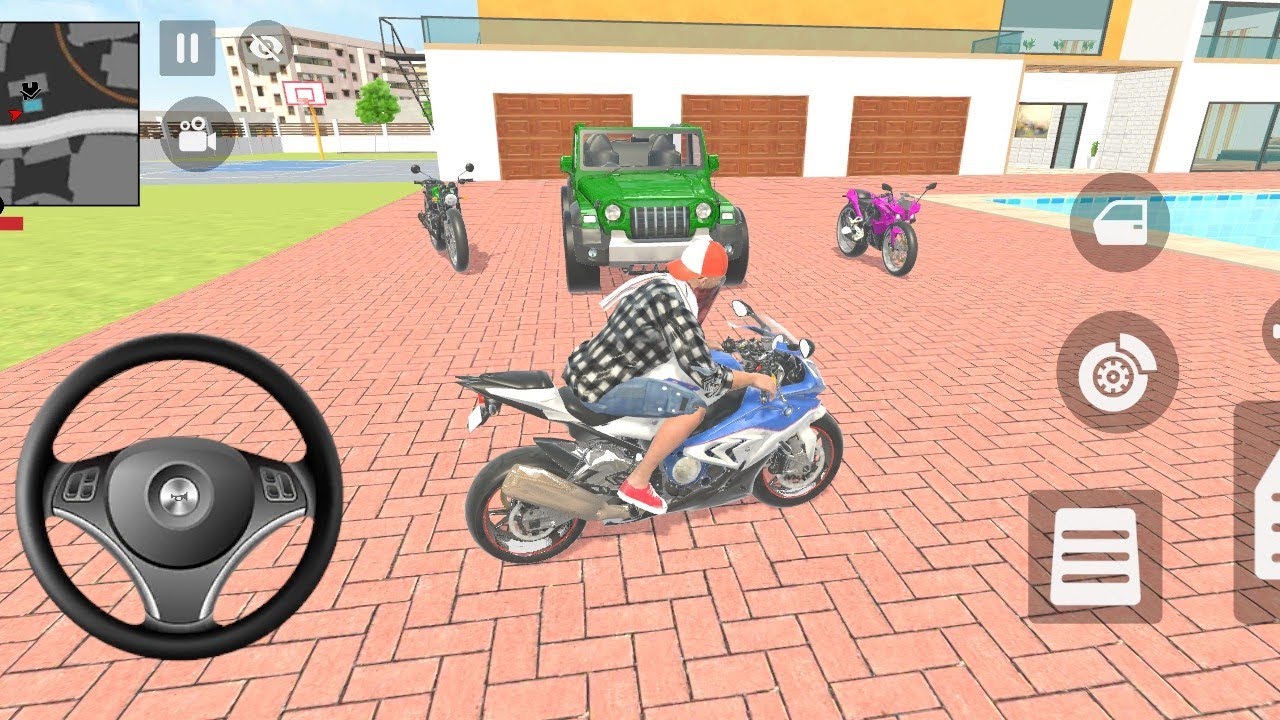 🎮 Franklin Modified 1️⃣ Thar Green Colour 😱 And 2️⃣ Bike in indian 🇮🇳 || Car Bike Game Simulator