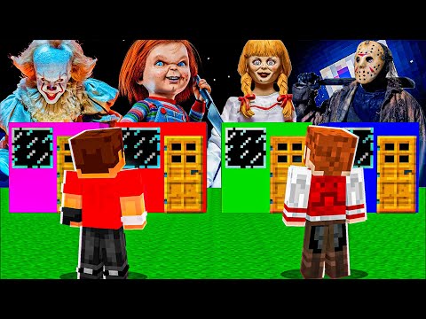 NÃO ESCOLHA A PORTA ERRADA de HALLOWEEN no MINECRAFT!