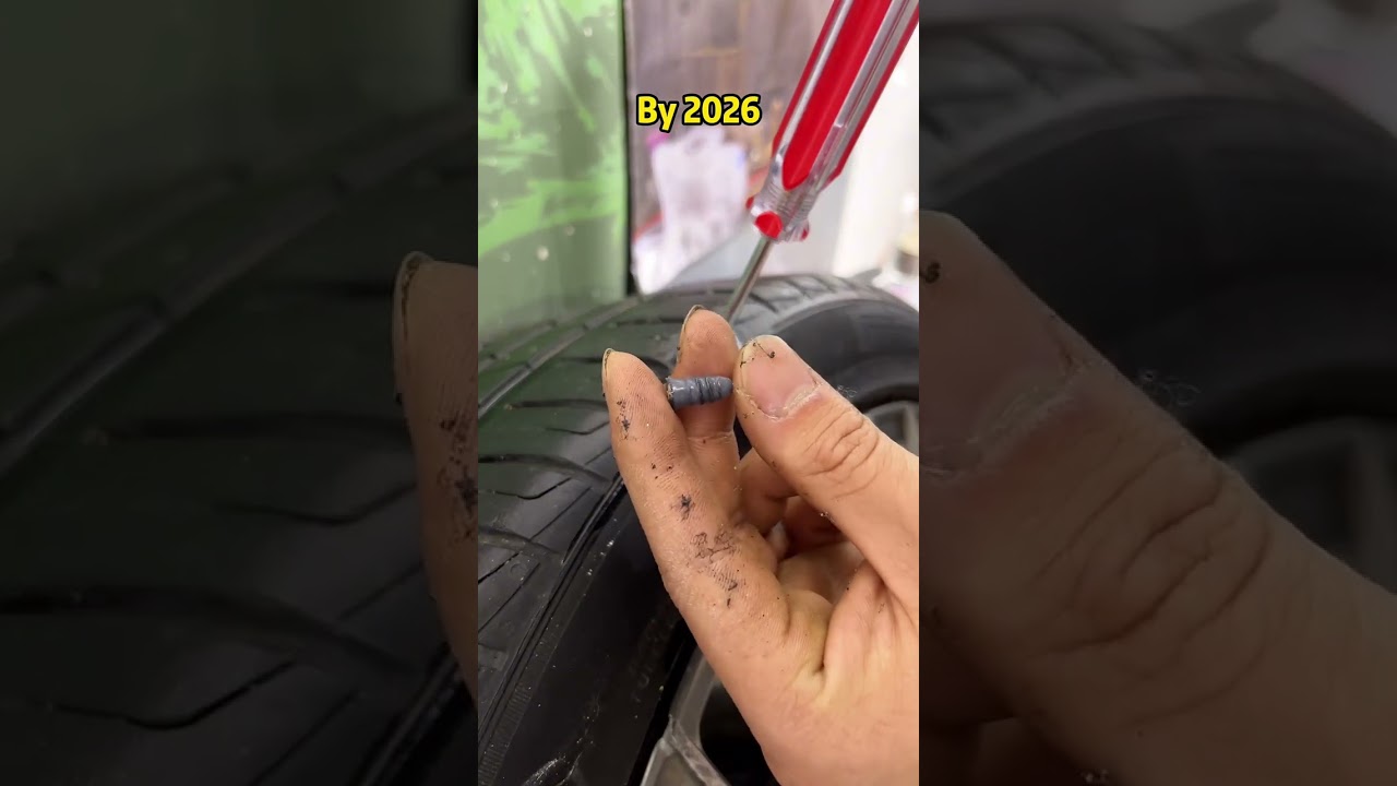 Don’t let a puncture ruin your trip 🚗 Quick, easy tire repair in minutes—no tools needed.#TireRepair