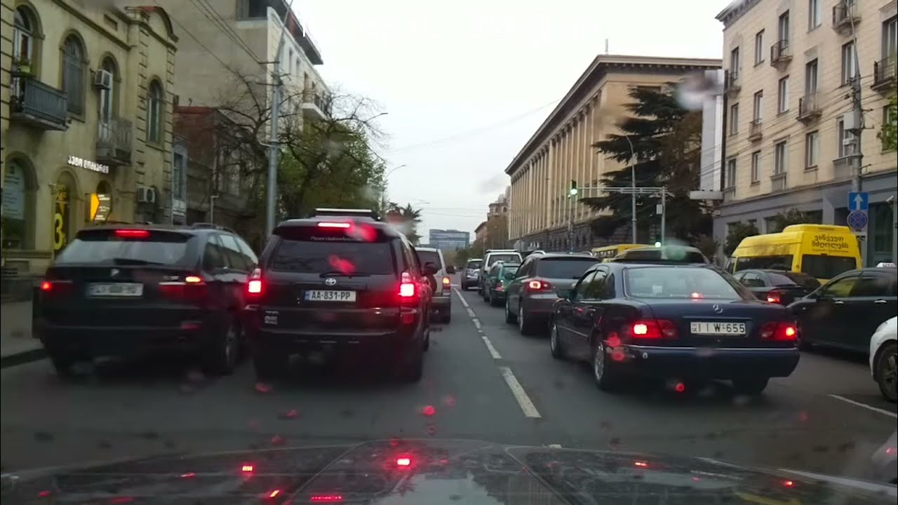 Driving in Tbilisi - from Vake to Mushroom building - April 11 2017
