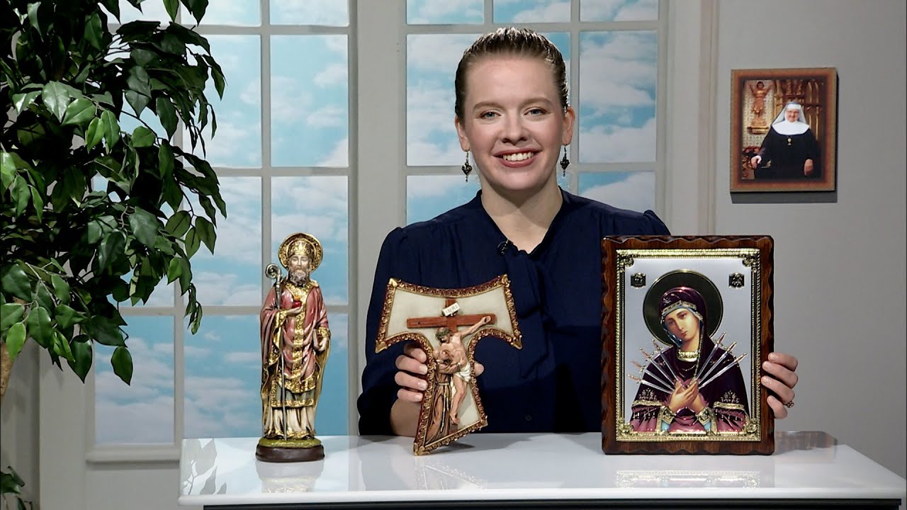 EWTN RELIGIOUS CATALOGUE - 2023-08-28 - OUR LADY OF SEVEN SORROWS PURE SILVER ICON WITH COLOR