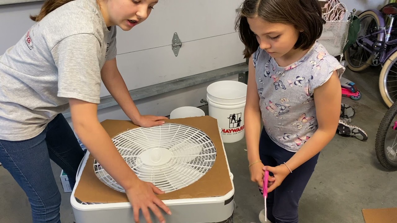 School Girls teach how to build a DIY air filter for Clean Classroom Air