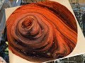 ( 8 ) Fluid Painting - The Meteor- dirtycup ring pouring on Wood