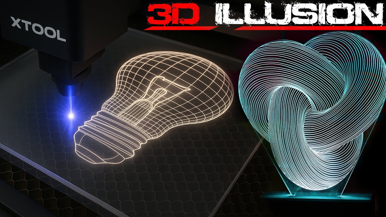 3D Illusion LED Lamps - Full Tutorial (xTool P2) - YouTube