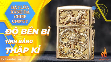 Mở Hộp Và Đánh Giá Chiếc Bật Lửa Xăng Đá Chief CF0975Y Họa Tiết Rồng Mạ Vàng Cao Cấp