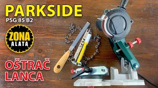 Parkside PSG 85 B2 Chainsaw Chain Sharpener - How to sharpen chain saw - Review - TEST 4K