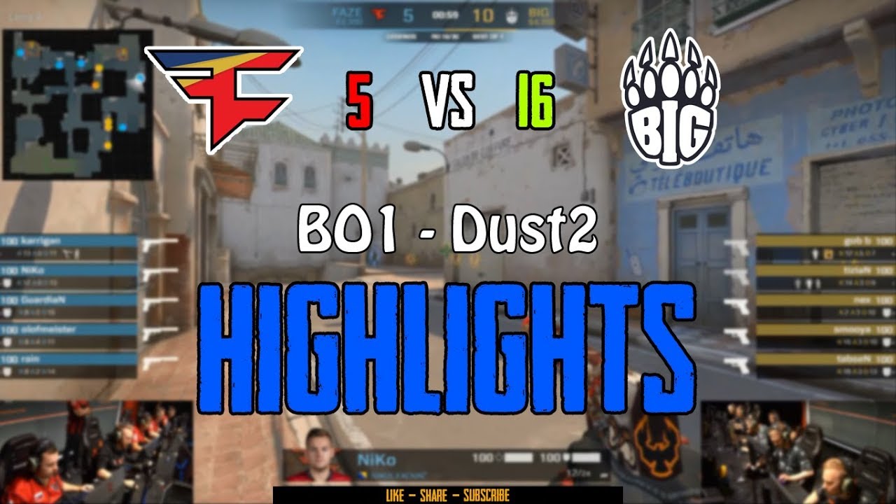 FaZe vs BIG - Highlights (Dust2) - FACEIT Major: London 2018