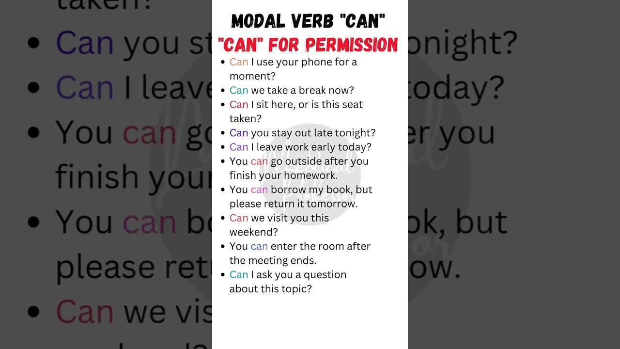 Using "CAN" for Permission | 10 Example Sentences to Improve Your English