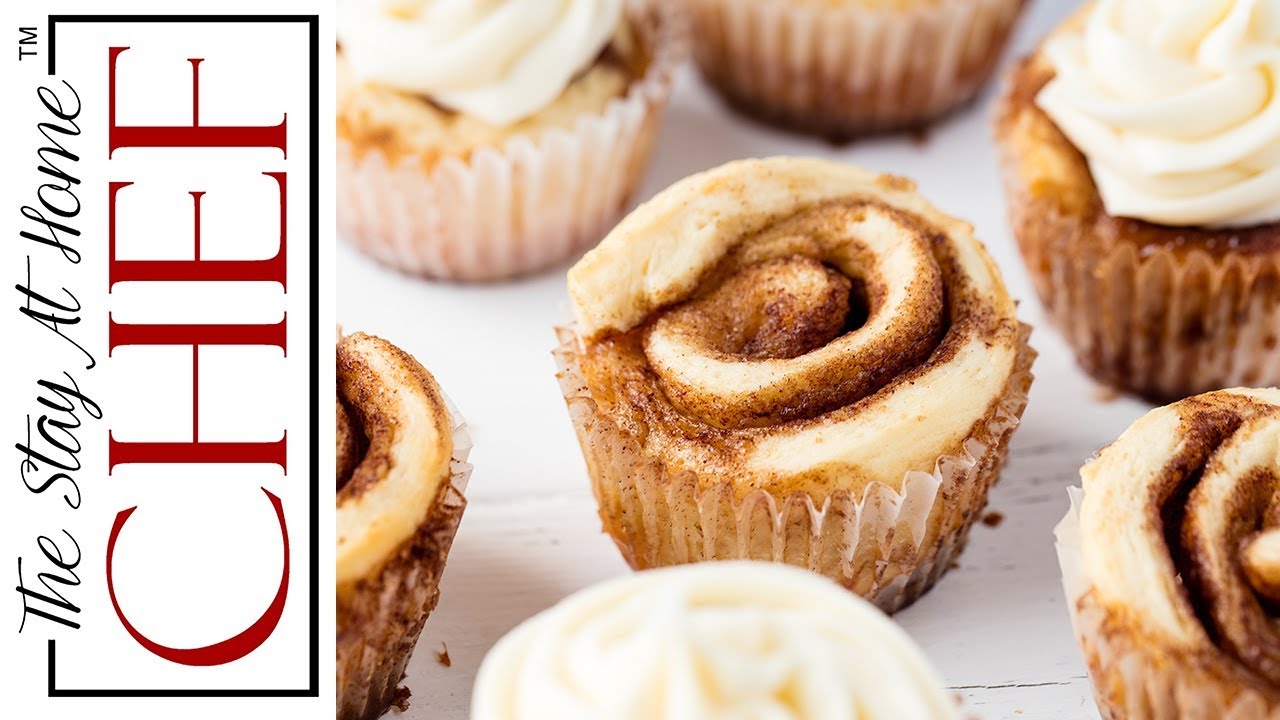 How to Make Cinnamon Roll Cupcakes | The Stay At Home Chef