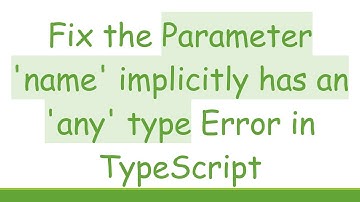 Fix the Parameter 