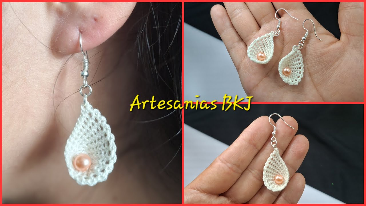 Hoy te enseño a hacer estos aretes de caracolas  / TUTORIAL crochet earrings