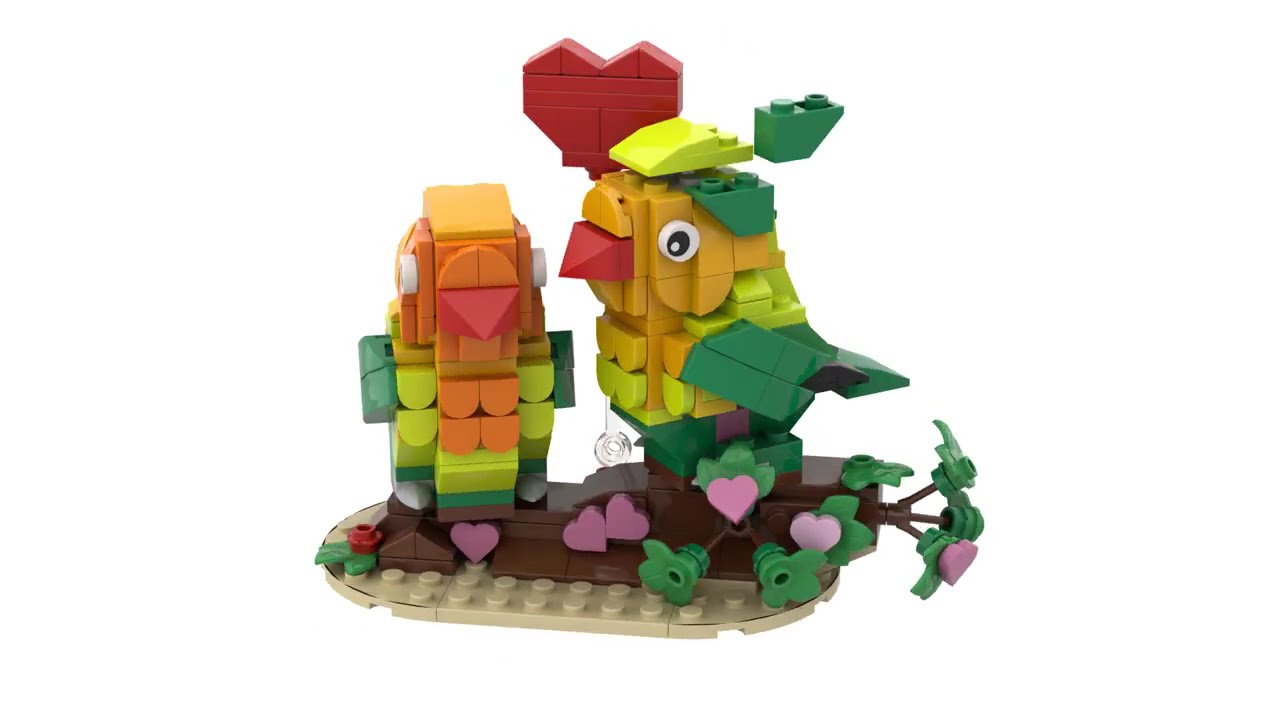 Buliding animation of LEGO 40522 ~ Valentine Lovebirds