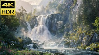 Majestic Mountain Waterfall | Nature Sounds for Calm and Inspiration
