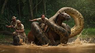 Giant Anaconda Snake Attack Villager