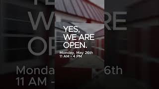 Memorial Day Hours