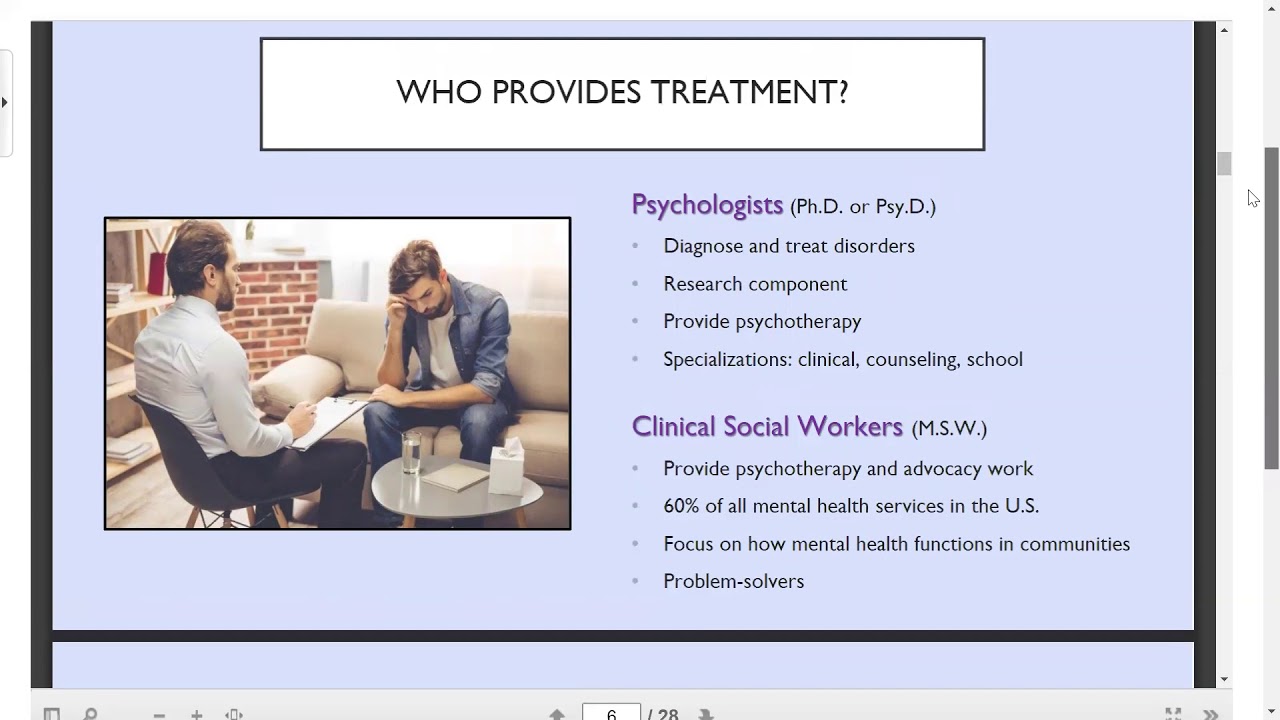 Treatment of Psychological Disorders YouTube