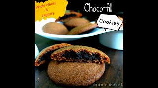 Homemade Dark Fantasy | Choco-fill cookies with Whole Wheat flour & Jaggery | with & without oven