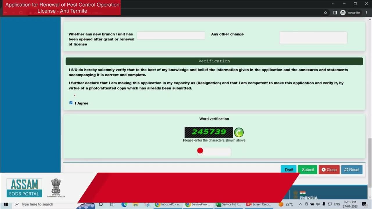 Application for Renewal of Pest Control Operation License Anti
