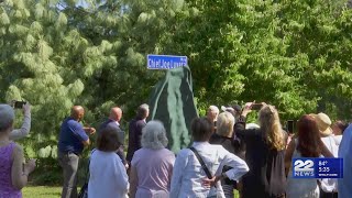 Sign dedicated to founder of Springfield Park Rangers at Forest Park