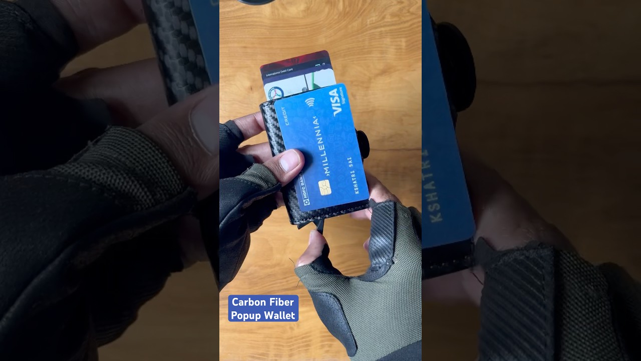 Carbon fiber wallet | Black popup wallet | store 10 cards 