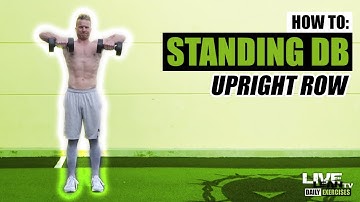 How To Do A STANDING DUMBBELL UPRIGHT ROW | Exercise Demonstration Video and Guide