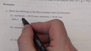 Math 30 3 Tolerance and Nominal Values Lesson