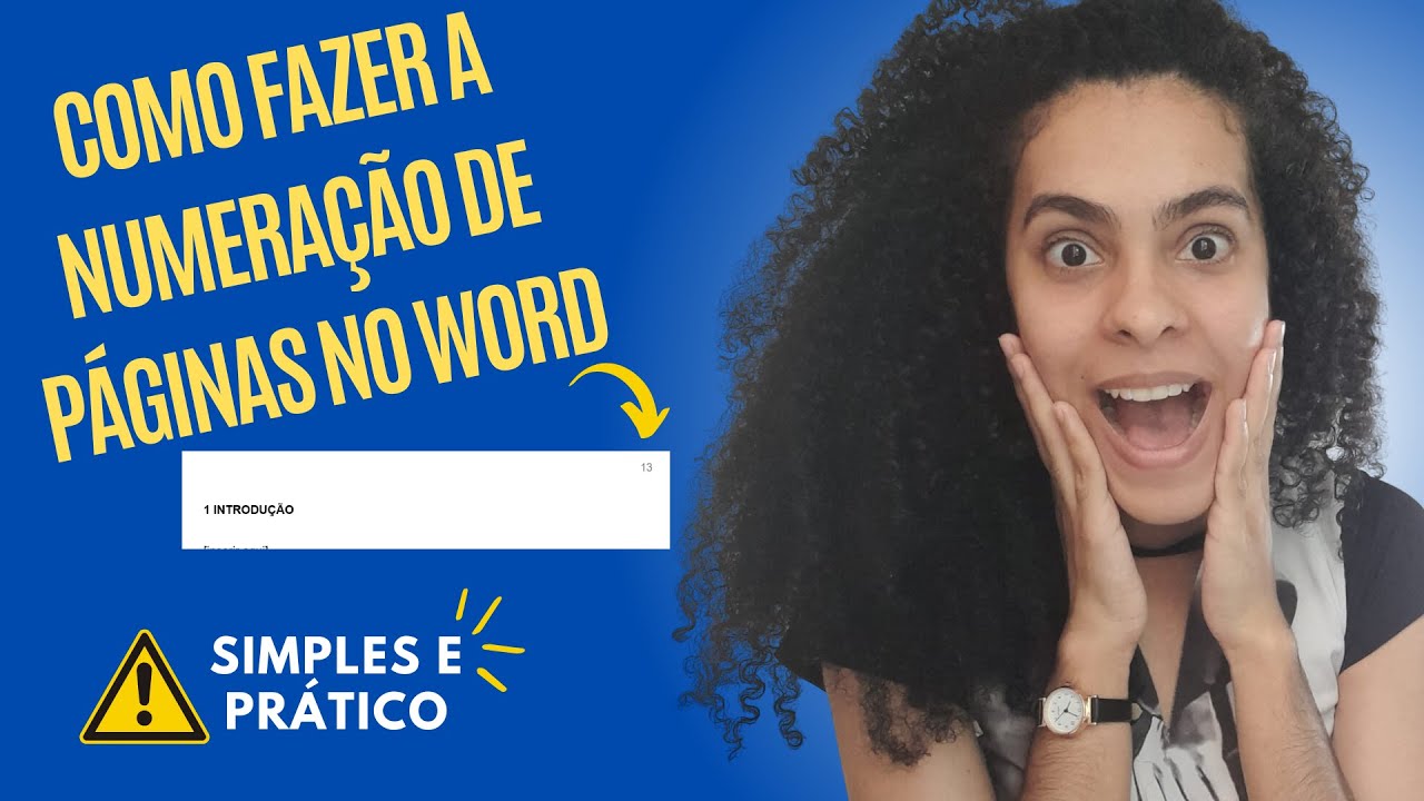 Como fazer a numeração de páginas no WORD - Confira Aqui - YouTube