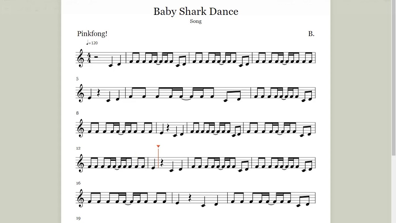 baby shark piano sheet roblox