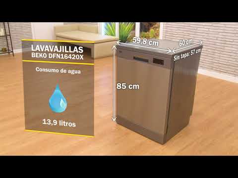 Beko DFN16420X - Lavavajillas inox de 60 cm, Clase E.