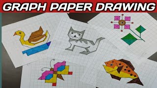 Graph paper drawing for kids.// Drawing pictures on graph paper. Tarun Art.  - YouTube
