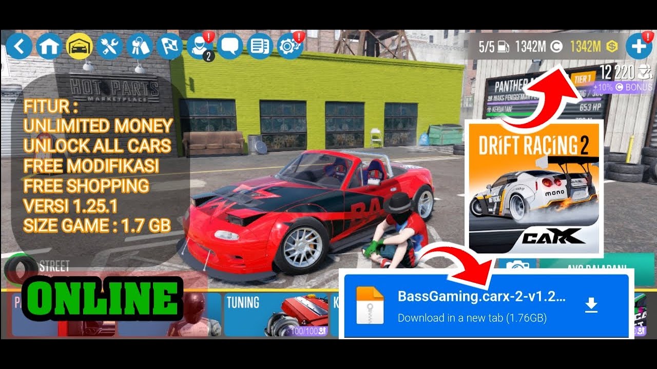 CarX Drift Racing 2 Mod Menu V1.25.1 No Reset bisa main Online Multiplayer  Unlock & Unlimited All 