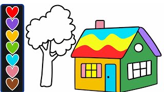 Draw and color tree house with pre school arts!!