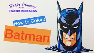 Iconic Faces #5 How to Colour Your Batman Drawing Using Pens. Live Illustration with Frank Rodgers screenshot 2