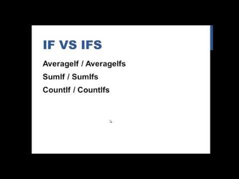 CountIf v CountIfs, AverageIf v AverageIfs - Excel 2013