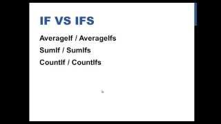 CountIf v CountIfs, AverageIf v AverageIfs - Excel 2013