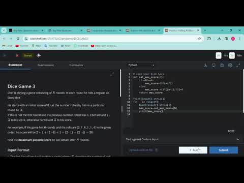 Codechef contest -126D || Dice Game 3 solution || All solution || Full solution easy
