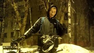 Катаем на Russbike 350w по снежной дороге