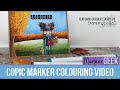 Copic Marker Autumn Scene featuring Stamping Bella Apple Cider Oddball rubber stamp