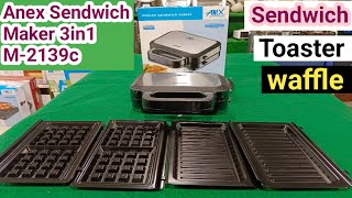 Anex 3-in-1 Sandwich Maker Model 2139...#sandwich #toaster #trending #foryou #viral #anex #waffle