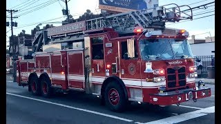 Hackensack Fire Rescue 1, Engine 4, Ladder 1, Engine 1 Responding (AIR HORN, Q-SIREN)