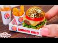 Mini Food Challenge🍟 How To Cook 24K Gold Burger King Whopper Style 🍔 TinyBap ASMR Mini Cooking