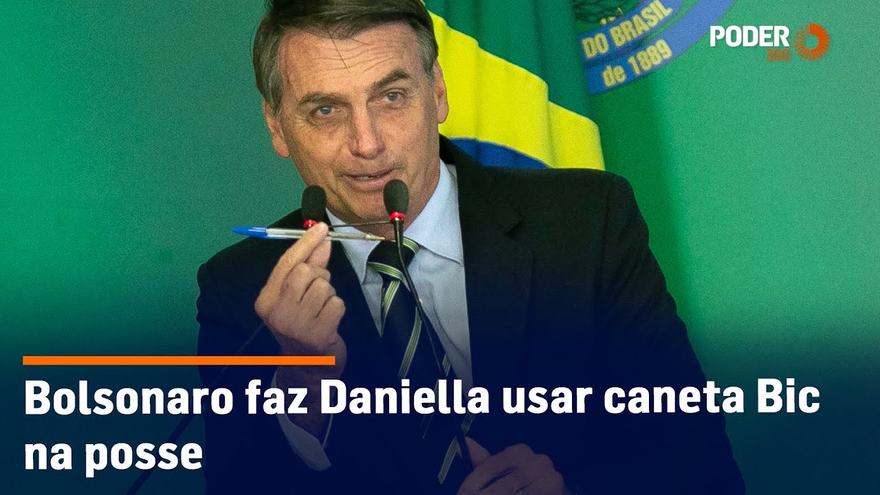 Bolsonaro faz Daniella usar caneta Bic na posse