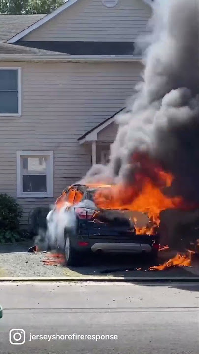 Car fire with exposure to home. #workingfire