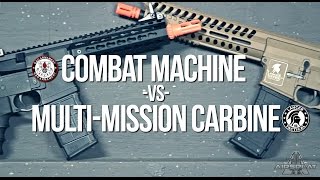 Multi Mission Carbine vs. Combat Machine SR Series Airsoft AEGS - AirSplat on Demand