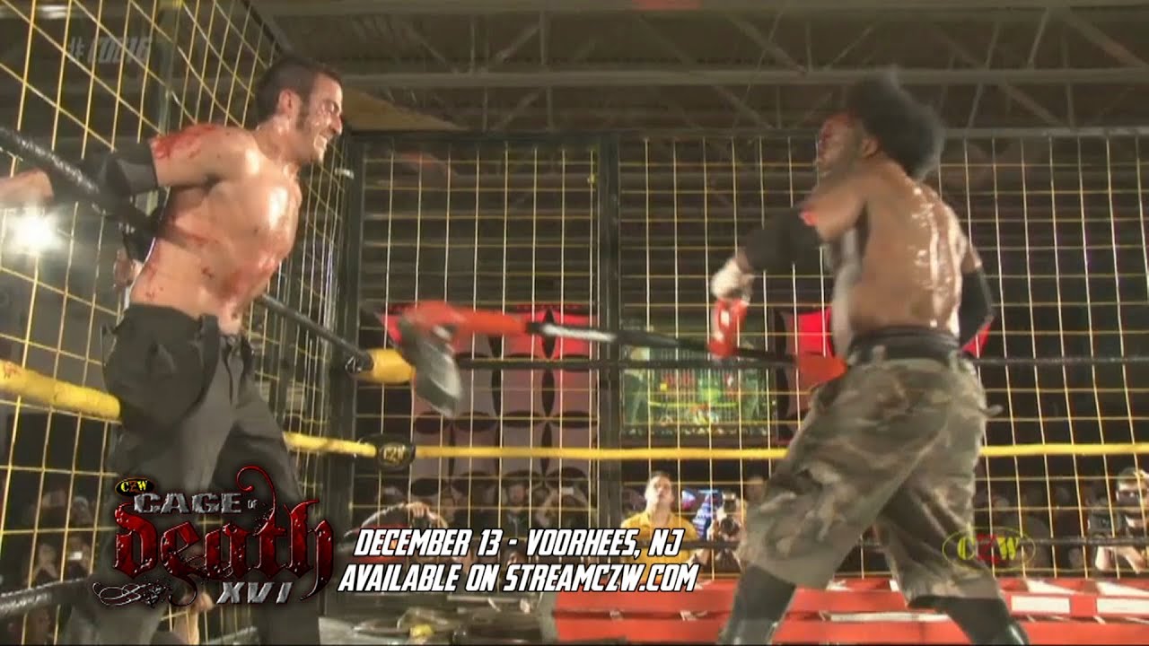 CZW Cage of Death XVI: BLK Jeez tears up Sozio with a Weed Wacker