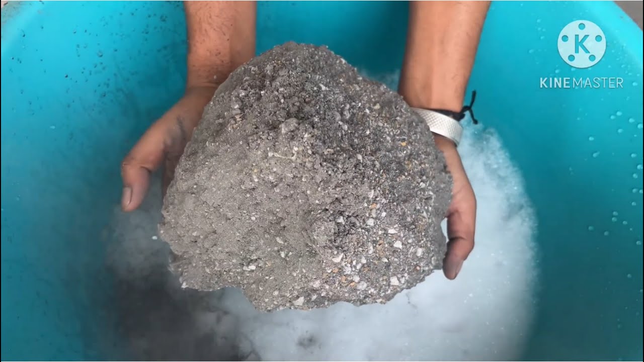 Gritty charcoal water crumbling 