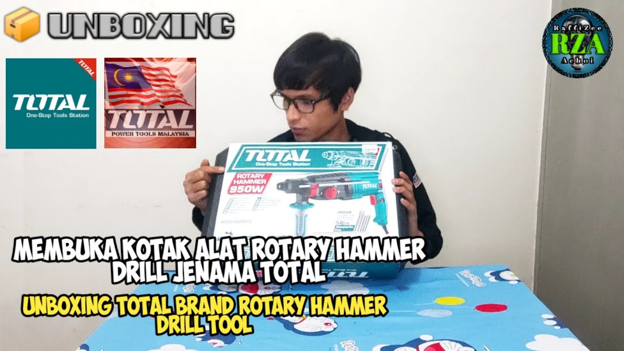 Unboxing TOTAL Brand Rotary Hammer Drill Tool Subtitles English And