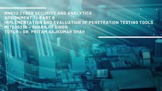 MN623 Cyber Security and Analytics - Assignment 1 – Part B - Sharnjit Singh - MIT200336