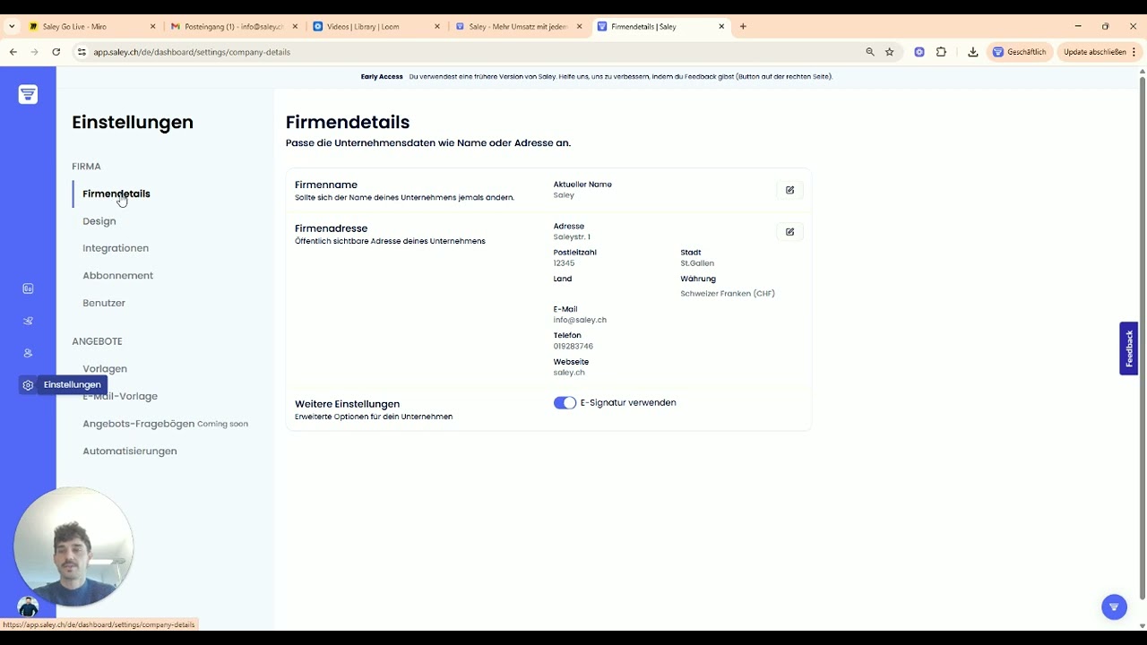 3.4.4 E-Signatur aktivieren